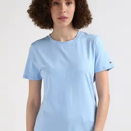 Tommy Hilfiger Women Round Neck Cotton Printed T-shirt image 1