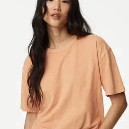 Marks & Spencer Women V-Neck Extended Sleeves Pockets T-shirt-picture-10