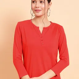 MINT STREET Henley Neck Long Sleeves Cotton T-shirt-image-65