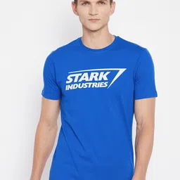 Marvel by Wear Your Mind Men Blue Typography Pockets T-shirt image 1