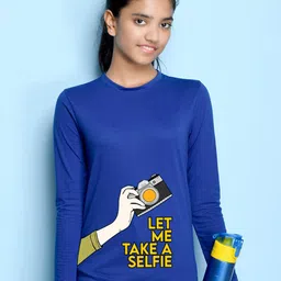 NUSYL Girls Blue Printed T-shirt-picture-45