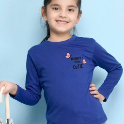 NUSYL Girls Blue Printed T-shirt-image-86