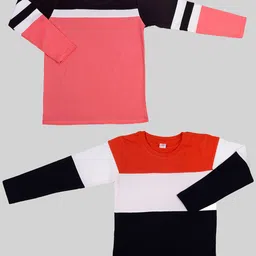 Mojua Boys Pack Of 2 Colourblocked Bio Finish Cotton T-shirt-picture-29