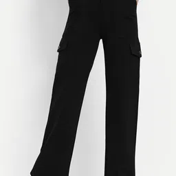 Next One Women Smart Loose Fit High-Rise Easy Wash Cargos-image-74