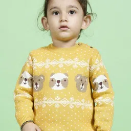 Greendeer Kids Enchanting Bear Jacquard Pure Cotton Pullover-picture-39