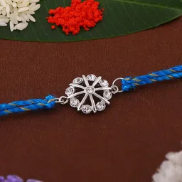 Estele Unisex Rhodium-plated Crystal-Studded Rakhi-picture-44