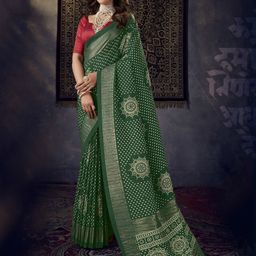 Stylum Bandhani Zari Art Silk Tussar Saree-picture-14