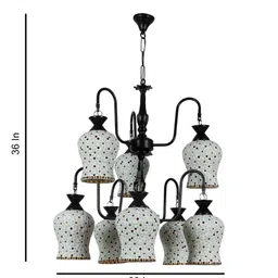 decorativeray Handmade White & Black Iron Double Step Chandelier image 5