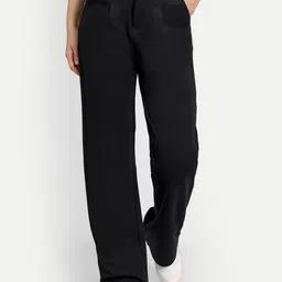 BROADSTAR Women Relaxed Straight Leg High-Rise Easy Wash Pleated Parallel Trousers-picture-37