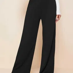 BROADSTAR Women Relaxed Straight Leg Loose Fit High-Rise Easy Wash Parallel Trousers-image-67