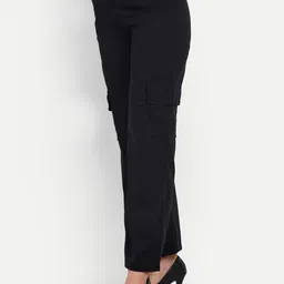 BROADSTAR Women Relaxed Straight Leg Loose Fit High-Rise Easy Wash Trousers-picture-1