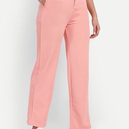 Next One Women Relaxed Straight Leg Straight Fit High-Rise Easy Wash Trousers-picture-33