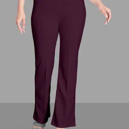 Jinax Women Relaxed Straight Leg Straight Fit High-Rise Easy Wash Bootcut Trousers-picture-26