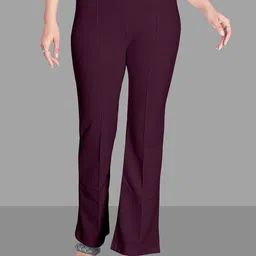 Jinax Women Relaxed Straight Leg Straight Fit High-Rise Easy Wash Bootcut Trousers-picture-38