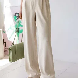 BROADSTAR Women Smart Loose Fit High-Rise Easy Wash Pleated Trousers-picture-33