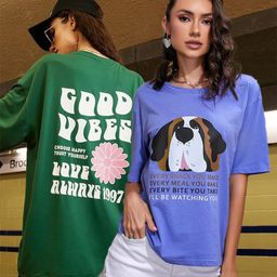 Christy World Pack Of 2 Printed Drop Shoulder Cotton Oversized T-shirt-picture-9