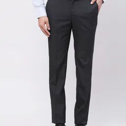 Raymond Men Checked Slim Fit Formal Trousers-picture-13