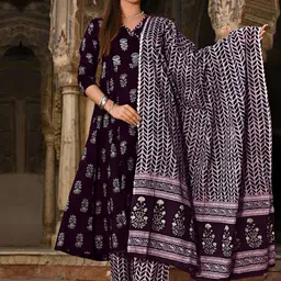7Threads Women Ethnic Motifs Printed Regular Kurta with Trousers & With Dupatta-picture-40