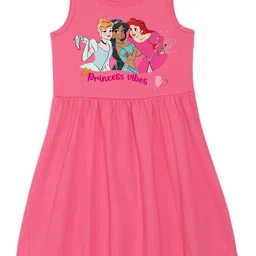 Wear Your Mind Girls Disney Princess Printed Pure Cotton Fit & Flare Dress-picture-11