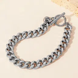 Peora Men Silver-Plated Stainless Steel Link Bracelet-picture-39