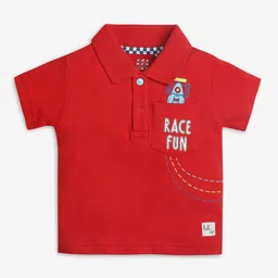 Ed-a-Mamma Baby Boys Typography Printed Polo Collar Pockets T-shirt-picture-35