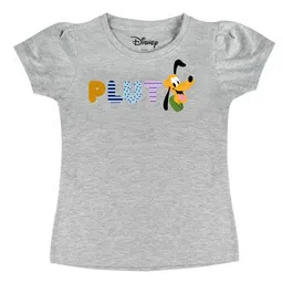 Disney by Wear Your Mind Girls Grey Pluto Printed Pure Cotton Puff Sleeves Pure Cotton T-shirt-picture-50