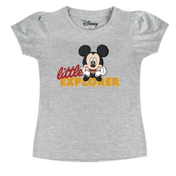 Disney by Wear Your Mind Girls Grey Printed Extended Sleeves T-shirt-picture-45