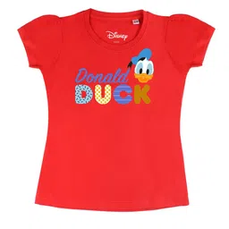 Disney by Wear Your Mind Girls Red Typography Printed T-shirt-picture-30