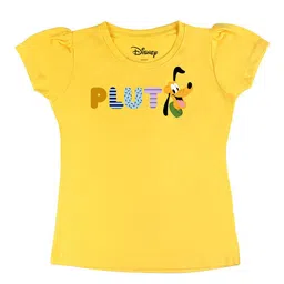 Disney by Wear Your Mind Girls YellowBlue Printed Pure Cotton T-shirt-picture-57