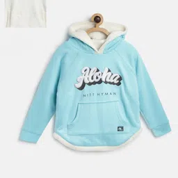 Cherry Crumble Kids Blue White Solid Reversible Hooded Sweatshirt-picture-54