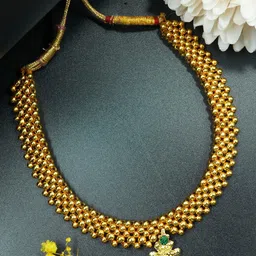 GRIIHAM Gold Finish Maharastra Thusi Necklace-picture-19