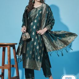 PPTOSS Ethnic Motifs Woven Design Regular Kurta With Trousers & With Dupatta-picture-41