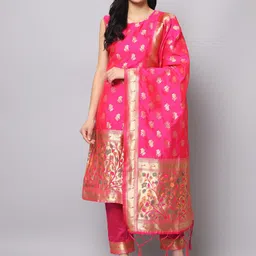 VredeVogel Floral Kurta with Trousers & With Dupatta-picture-29