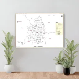 Wallpics White & Black Banaskantha Bhabhar Map Printed Wall Sticker-image-77