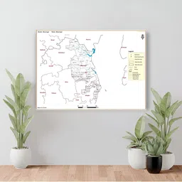 Wallpics White & Pink Bhavnagar Map Printed Waterproof Wall Sticker-picture-24