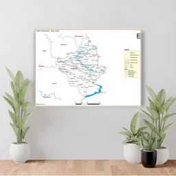 Wallpics White & Blue Chhota Udepur Map Printed Water Resistant Wall Sticker-image-57