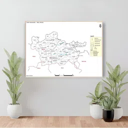 Wallpics White & Black Banaskantha District Dhanera Taluk Map Water Resistant Wall Sticker-picture-16