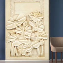 999Store Cream-Coloured Flowers and Leaves Mural Self-Adhesive Wallpaper-picture-20