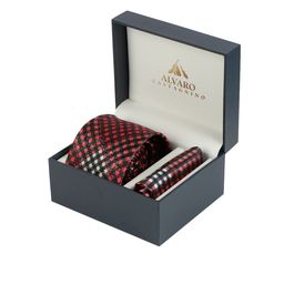 Alvaro Castagnino Men Maroon & Black Checked Microfiber Accessory Gift Set-picture-6