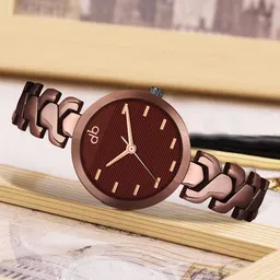 DressBerry Women Embellished Dial Stainless Steel Straps Analogue Watch DB-017-Brown-picture-26