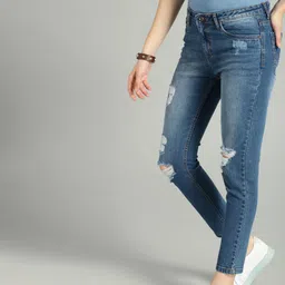 Roadster Women Blue Skinny Fit Mid-Rise Mildly Distressed Stretchable Jeans-picture-33