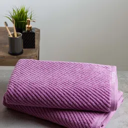 Nautica Set of 2 Purple Solid Cotton 600 GSM Bath Towels-image-47
