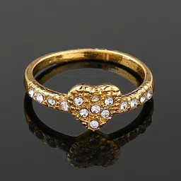 Estele Gold Plated Heart Shaped Finger Ring-picture-13