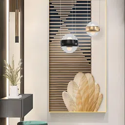 THE HANDMADE FLAIR Crystal Porcelain Black & Yellow Abstract Painting Wall Art-picture-15