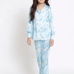 Readiprint Fashions Girls Printed Satin Silk Shirt With Palazzos-image-5