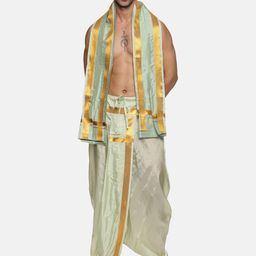Sethukrishna Men Mid-Rise Dhotipants With Angavastram-picture-9