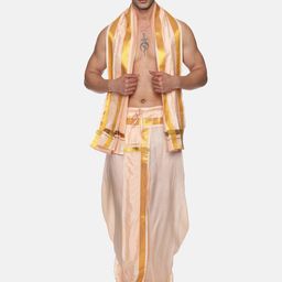 Sethukrishna Men Mid-Rise Art Silk Dhotipants With Angavastram-picture-7