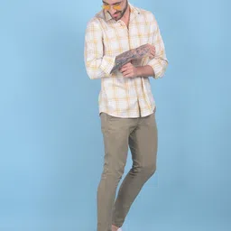 Crimsoune Club Classic Slim Fit Tartan Checked Pure Cotton Casual Shirt-picture-27