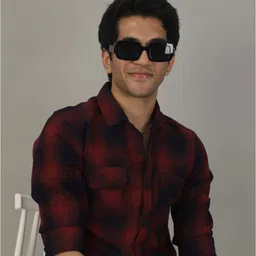 DEZANO Tartan Checked Classic Slim Fit Opaque Casual Shirt-image-0