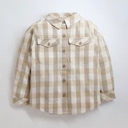 Cherry Crumble Boys Beige Standard Buffalo Checked Casual Shirt-picture-55
